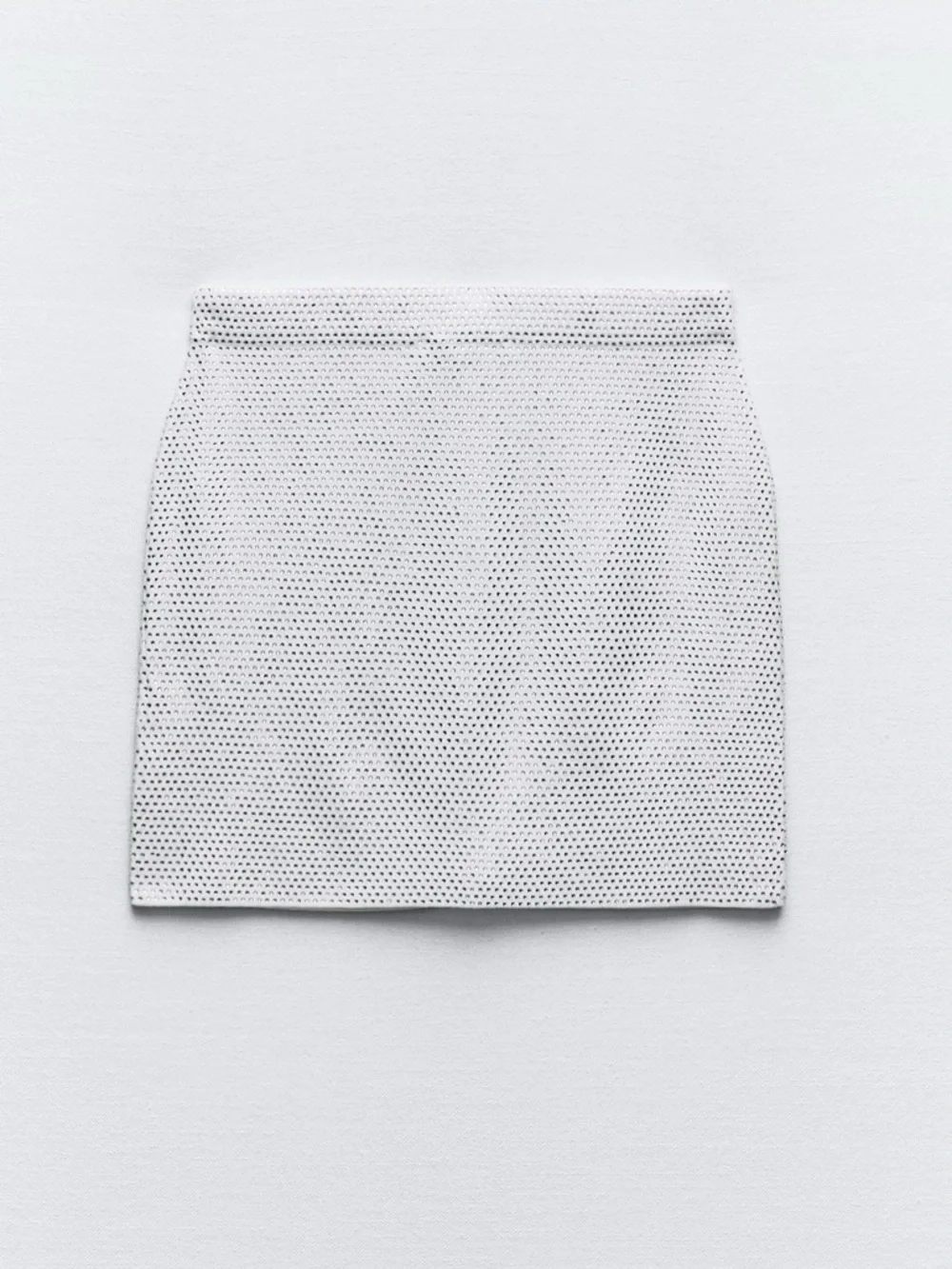 Zara Rhinestones White Eyelet Mini Skirt festival‎ outfit size S